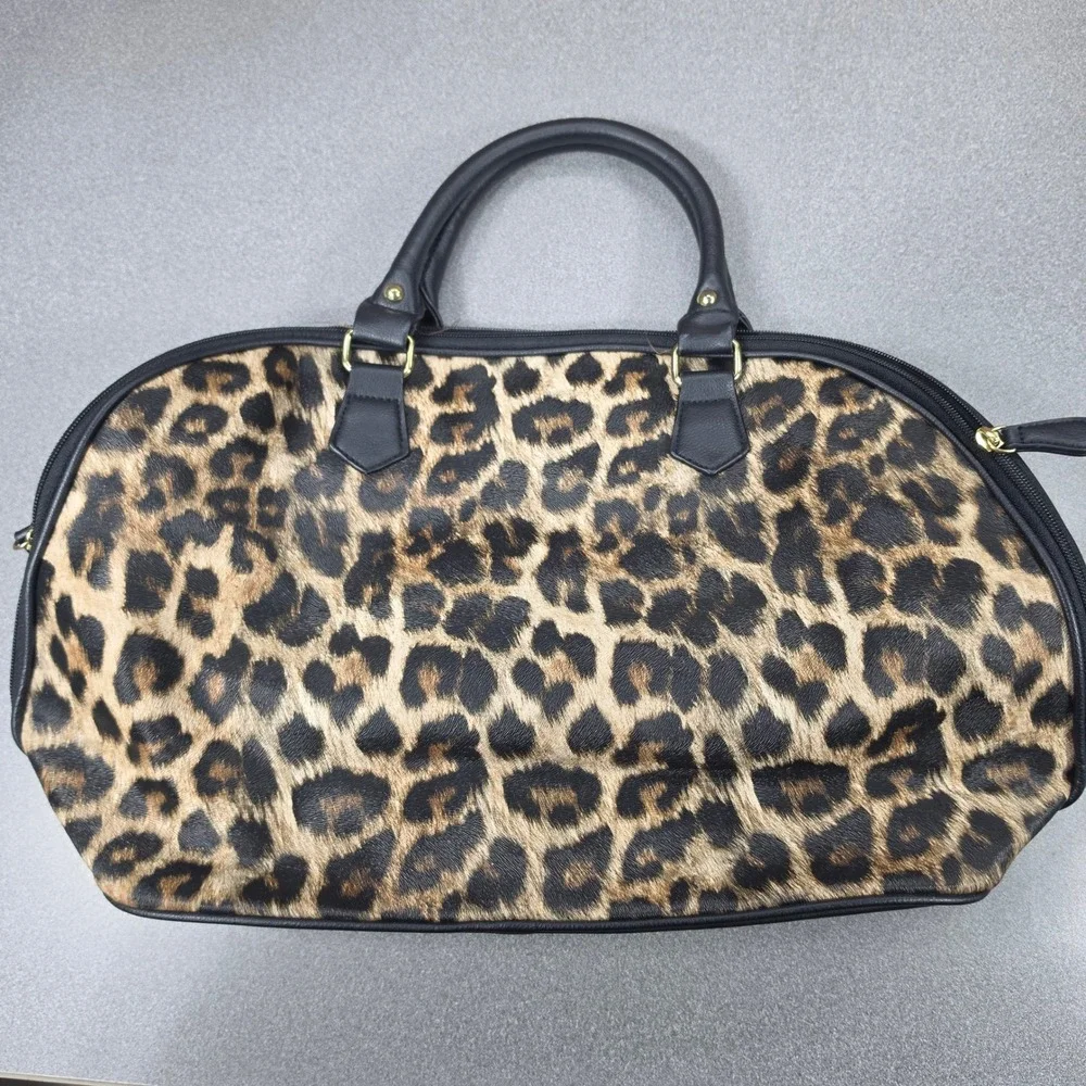 Betty Boop Handbag Leopard Cheetah Print Bowler Dome Satchel Rhinestones Studded